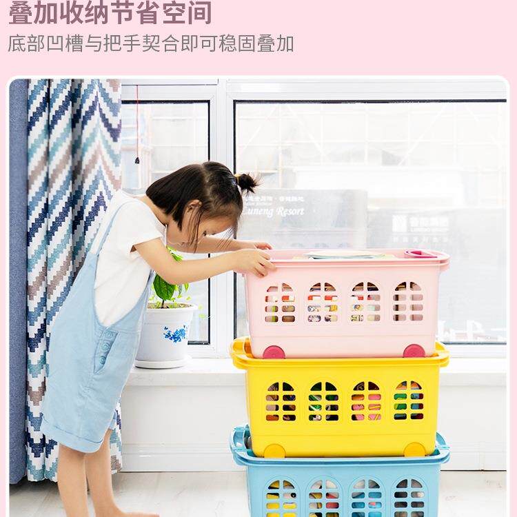 丽爱思玩具收纳箱容量整带理筐塑料儿童985收纳盒家用大轮推车置