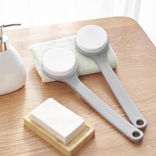 Long-handled soft bristle bath brush, perfect for scrubbing
