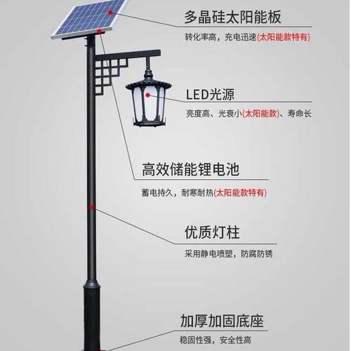 厂家庭院灯厂家太阳能路灯庭院灯景观灯适用公园小区防水LED灯