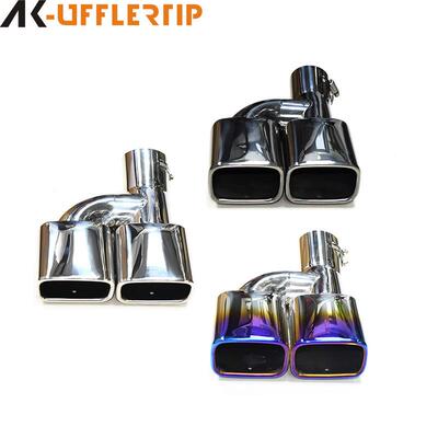 适用于诺亚VOXY80系尾喉NOAH不锈钢镀蓝一出二排气管改装方口尾嘴