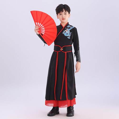 正品儿童雪龙蹈吟舞演古出服天地乾坤客风扇子舞红昭装少年志表侠