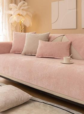 新款雪尼盖尔绒沙垫四季通用防滑简现创意黑白色高档皮极沙发巾罩