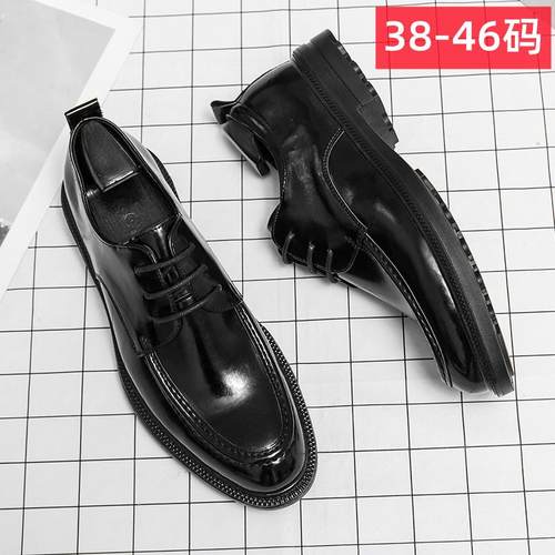 正品影楼婚纱拍色照白皮鞋男婚结鞋英伦4正装布洛克韩版休闲48大