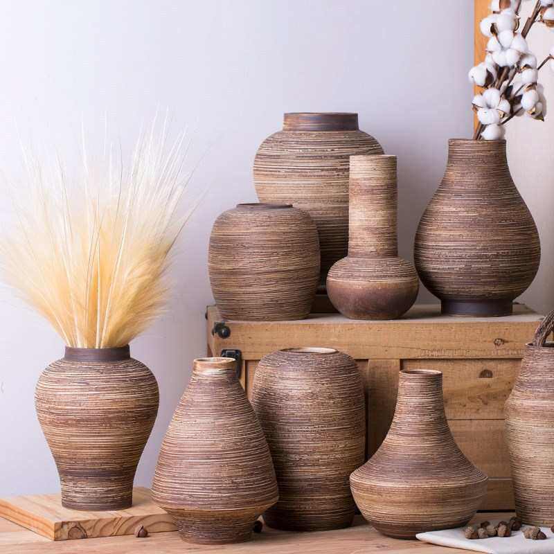 工艺品干支会复古摆件装饰花瓶日式坛子陶罐插花器民俗陶瓷酒店所,家居饰品,花瓶,淘宝优惠券,粉丝福利购,淘宝优惠卷