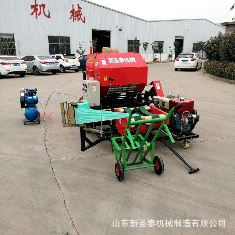 方便储存饲料青贮打捆包膜机养殖场用青饲料打包包膜机多少钱