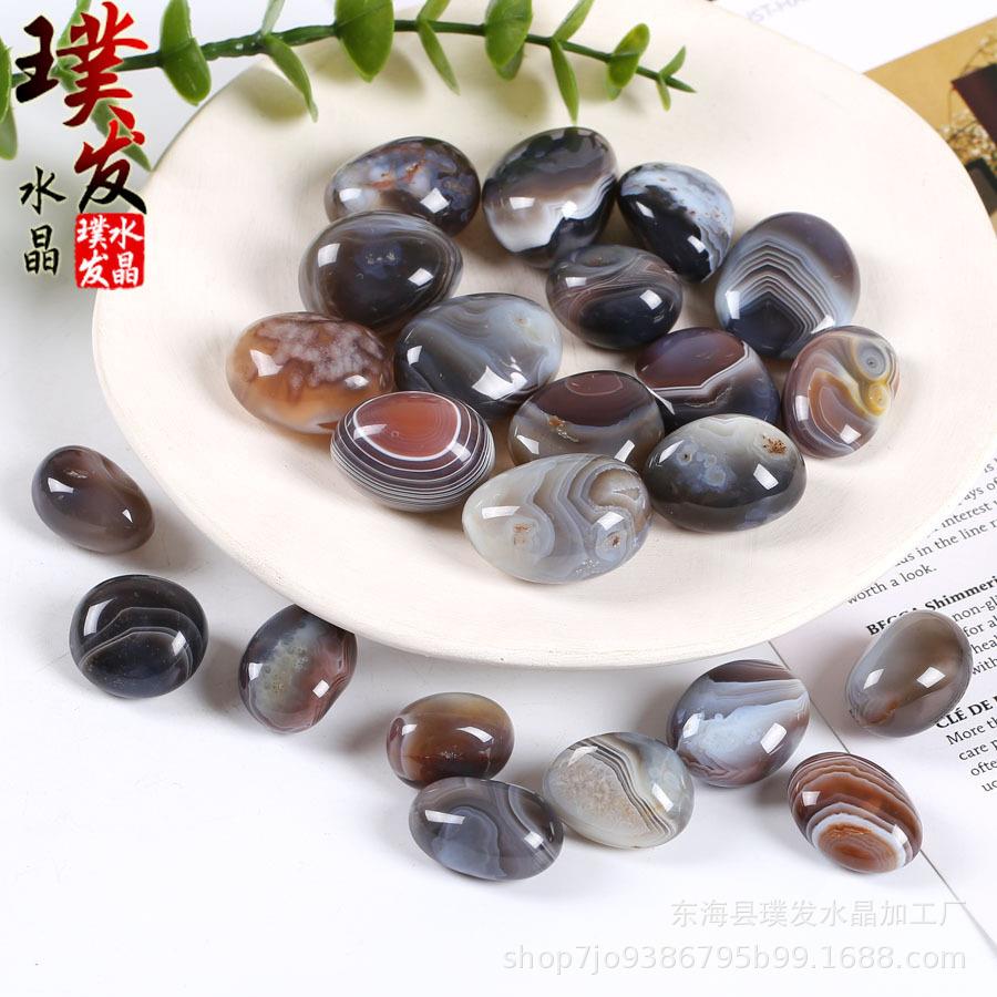 天然波斯湾玛瑙滚石 缠丝玛瑙打磨石 跨境贸易