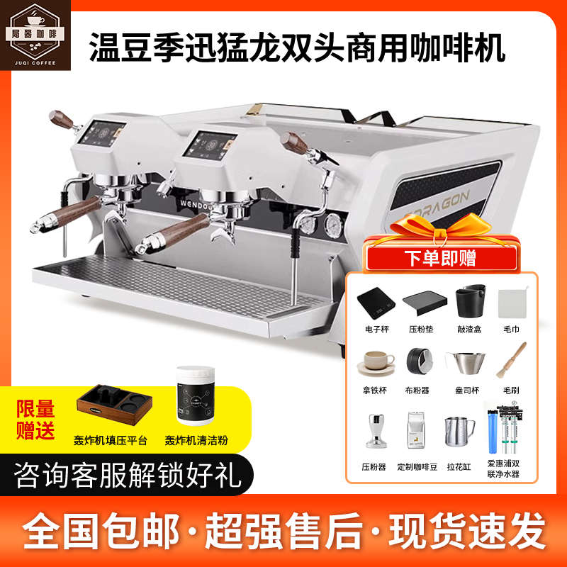 温豆季Sdragon迅猛龙意式双头半自动咖啡机饱和式双锅炉PID控温