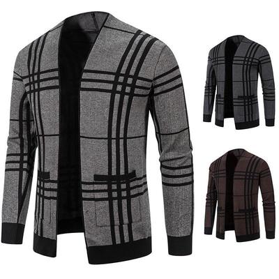 Men's cardigan knitted sweater men's thin V-neck outerwear