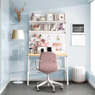 书桌写字桌一体电脑桌台式桌初中电脑桌面洞洞板置物架办公桌