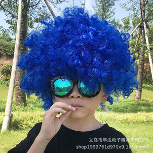 爆炸头假发搞怪小丑头套演出搞笑道具彩色假发套幼儿园表演区材料