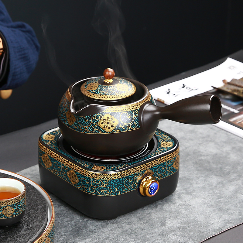 陶明堂陶瓷煮茶壶电陶炉煮茶器家用办公室小型泡茶功夫茶具套装