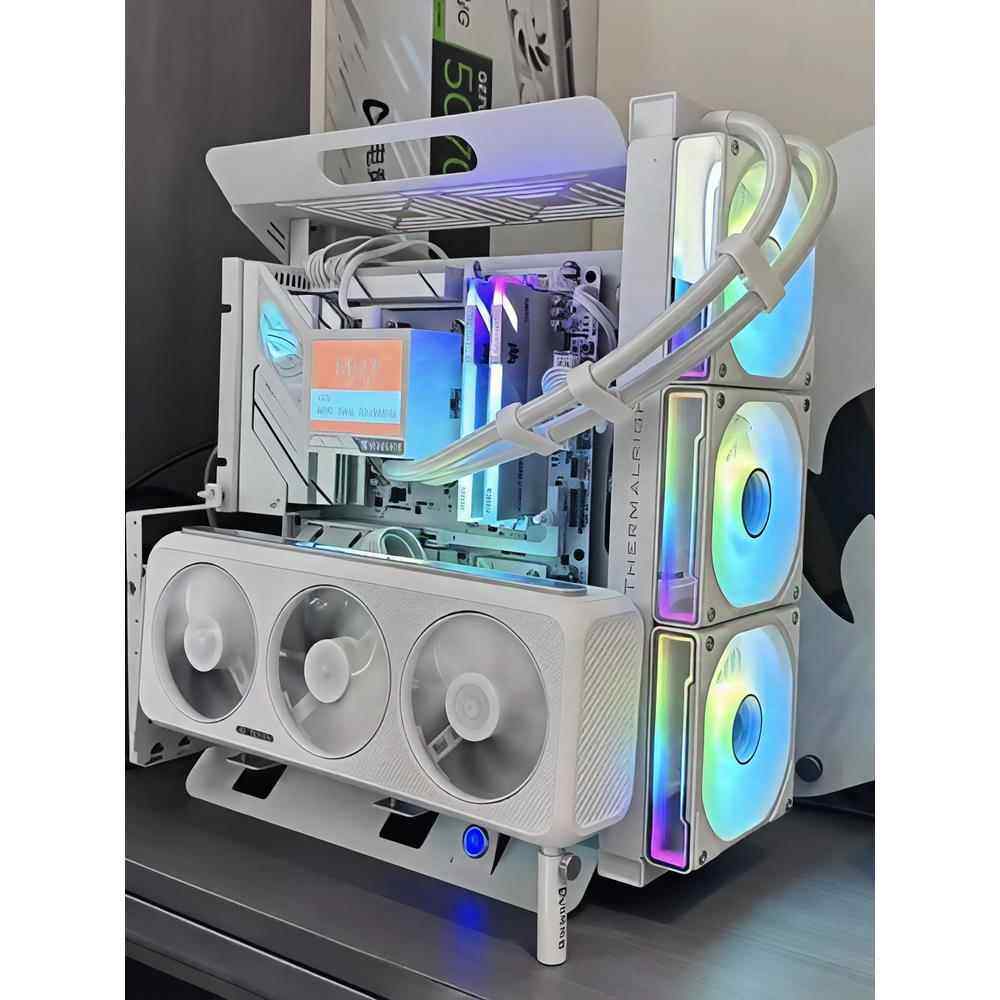 鹏音开放式机箱240/360水冷风冷Atx/Matx机架显卡垂直计算机主机小机箱