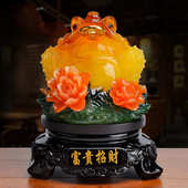 摆设店铺蟾开业旋转收银台口足档工艺金富贵摆件三招财礼品金蝉