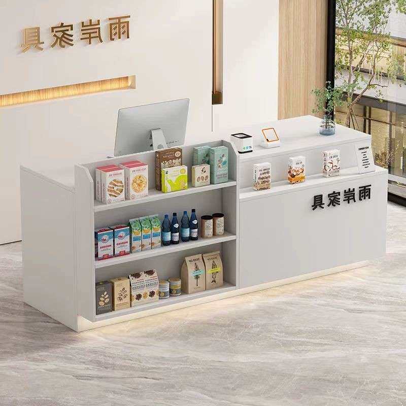 吧台便利店收银台店铺小型柜台超市文具店展示架奶茶前台桌接待台