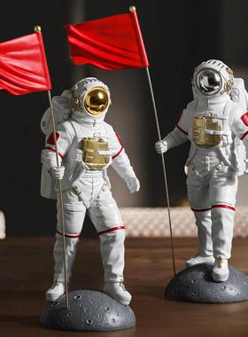 大红旗航空航天员航天员公司前台装饰客厅电视柜装饰航天员