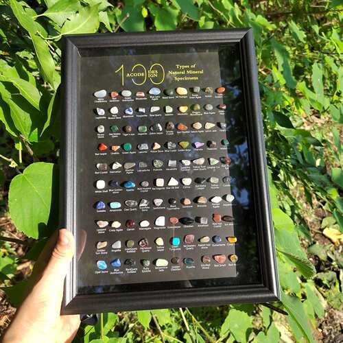 100种天然矿石相框装饰挂画水晶宝石客厅玄关珠宝矿物相框