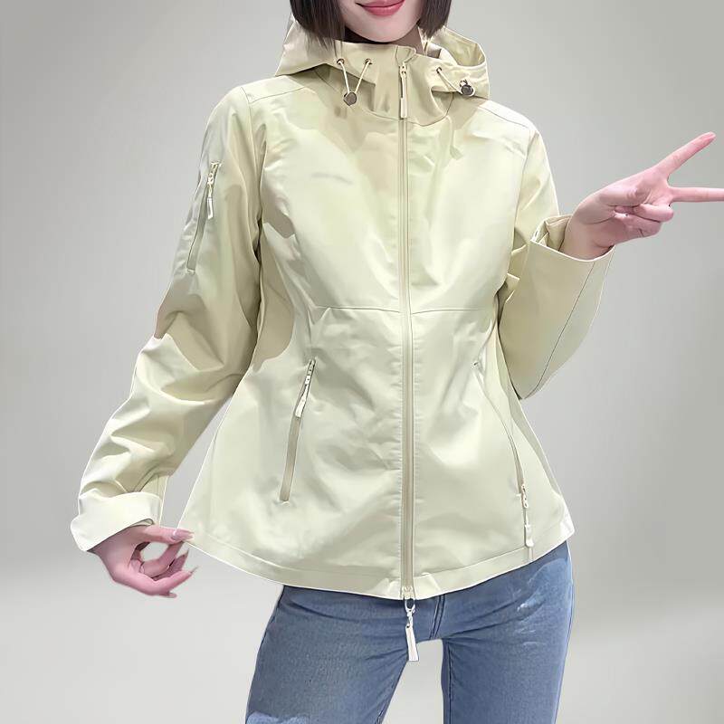 潮牌韩版修身显瘦连帽冲锋衣外套女2026春季大码女装休闲夹克上衣