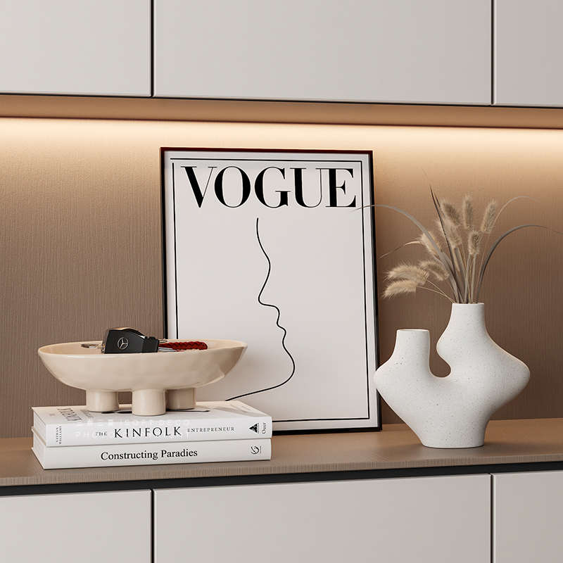 匠十三  现代简约入户玄关时钟装饰摆件客厅桌面电视柜钟表装饰品