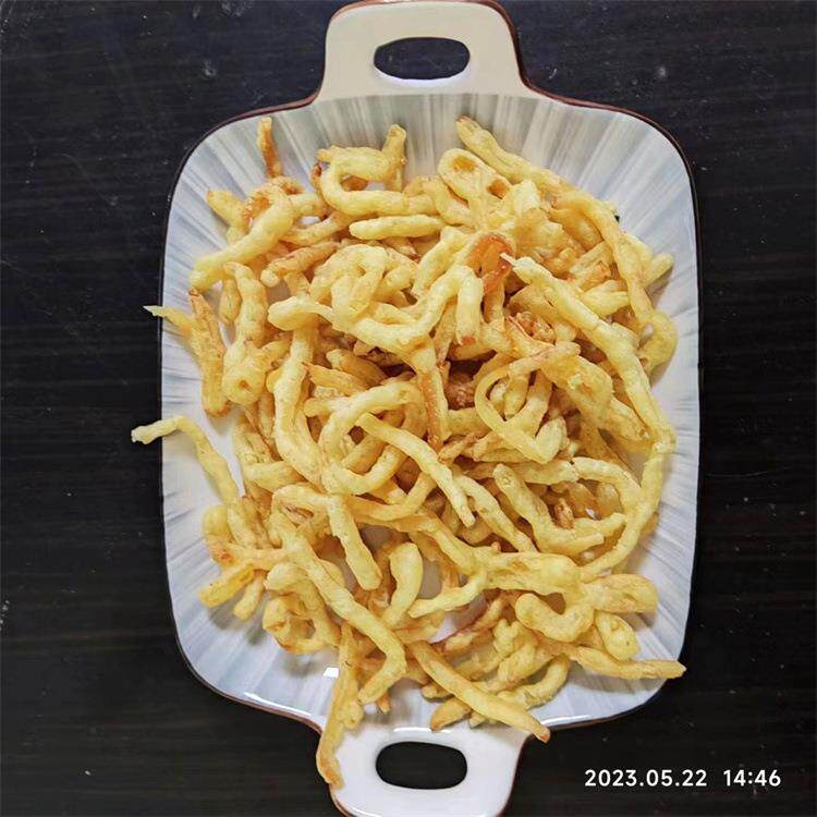 鱿鱼丝油炸机 鱿鱼条油炸机 全自动淋浆油炸烘烤流水线