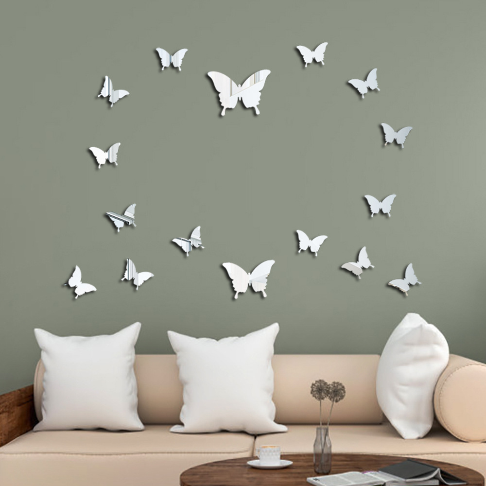 60 蝴蝶亚克力镜面立体墙贴画客厅儿童房卧室创意墙面自粘装饰图片