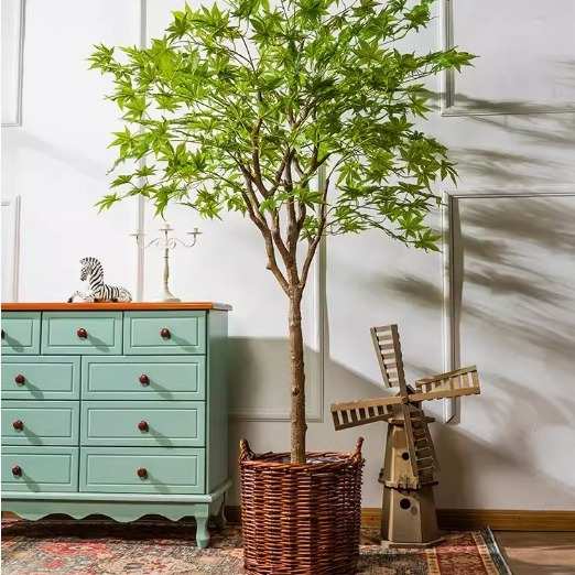 仿真红枫树假红枫树植物造景枫叶装饰盆栽客厅落地摆件仿真绿植