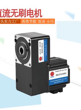 雨田30W低压直流无刷电机L转角减速机2BLD30-24GN-30S+2GN20LC