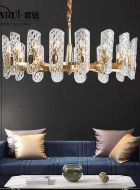 后代水晶吊灯现轻奢客厅灯美餐厅灯铜色别华墅灯奢大83382气欧式