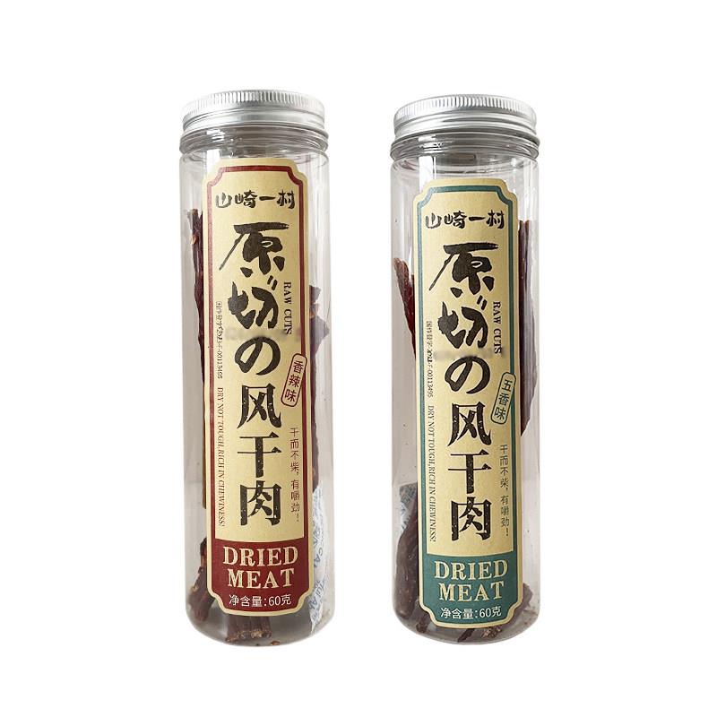 新日期山崎一村原切风干肉60g/瓶装五香辣味猪肉干即食解馋休闲零