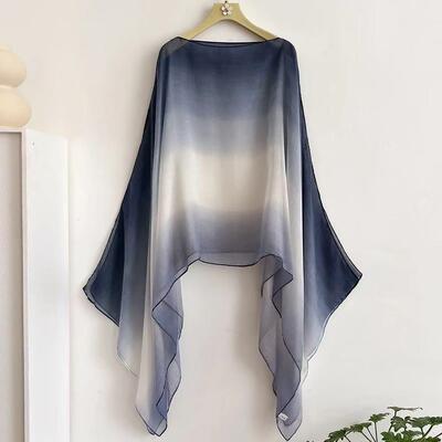 Women'S Ombre Print Long Scarf, Soft Breathable Comfortable
