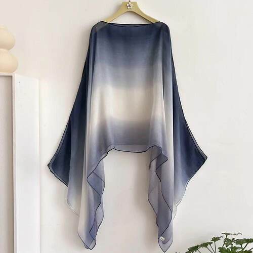 Women'S Ombre Print Long Scarf, Soft Breathable Comfortable