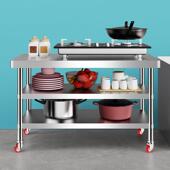 不锈钢工作台厨房专用操作台饭店打荷台切菜台家用灶台架子置物架