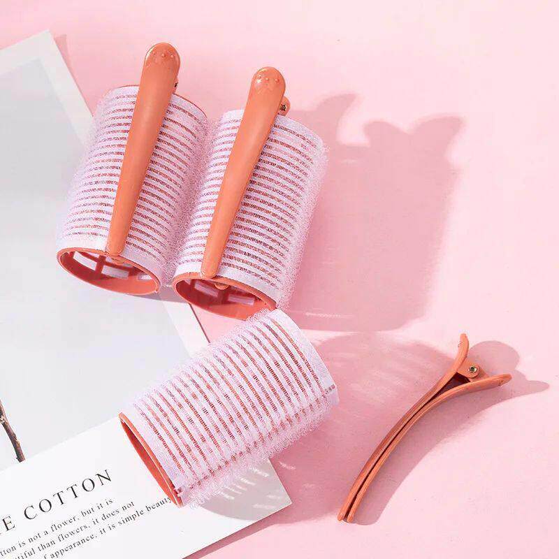 3pcs Self-Grip Hair Rollers Heatless Hair Curlers No Heat Ha - 实物图