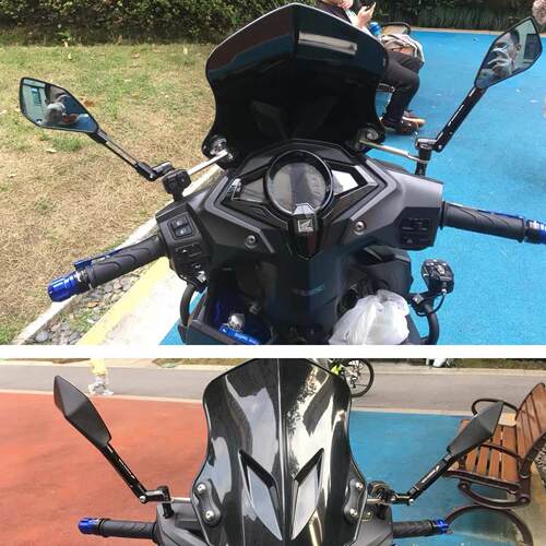 NX125裂行RX125喜鲨125电动车改装nx125后视镜倒后反光镜配件