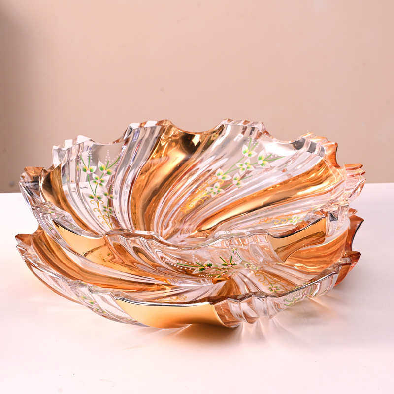 欧式水晶水果盘玻璃果盘客厅茶几摆件现代家用高档送礼外贸出口品,餐饮具,果盆/果盘/果篮,淘宝优惠券,粉丝福利购,淘宝优惠卷