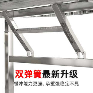 夜市圆桌圆桌食堂大排档家用大圆经济型不锈钢厨房桌可折叠可折叠