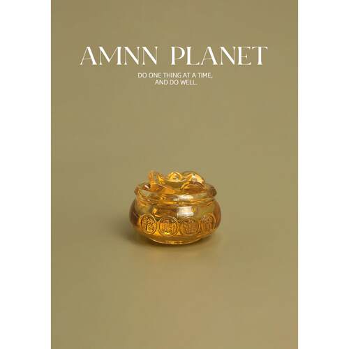 AMNN 黄水晶聚宝盆摆件家俱客厅装饰品招财进宝摆设开 业乔迁礼品