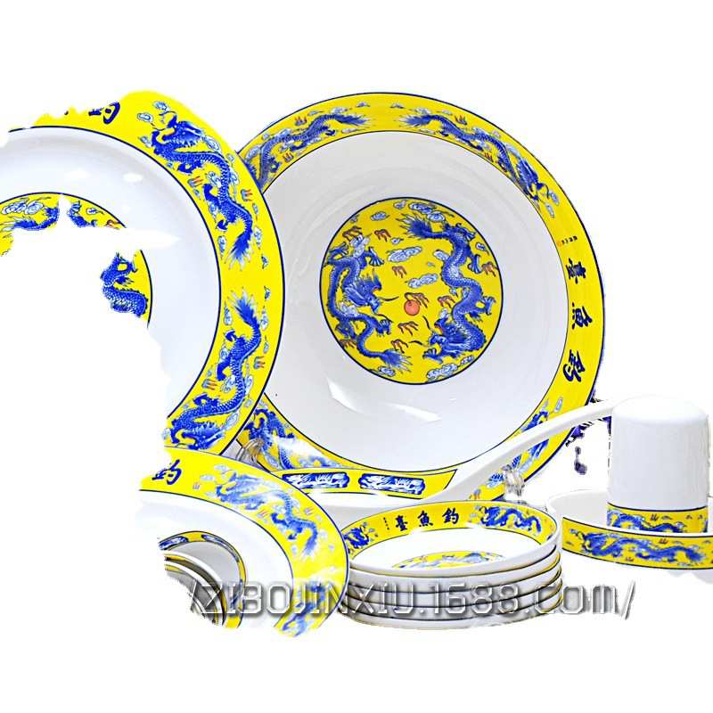 直销13头19头青花瓷餐具套装 淄博瓷套碗 茶碗碟套装