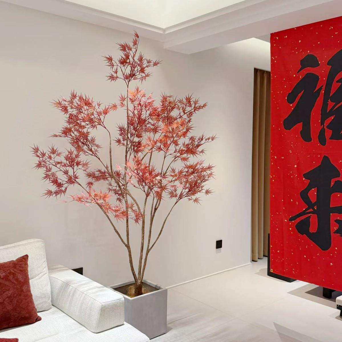 楼夏家仿真红枫假绿植室内沙发装饰大型落地摆件高端轻奢仿生植物