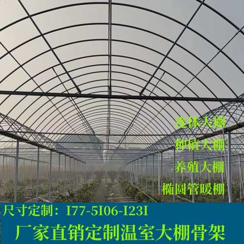 蔬菜种植温室大棚骨架钢管椭圆管保温养殖半坡暖棚连体猪舍牛圈