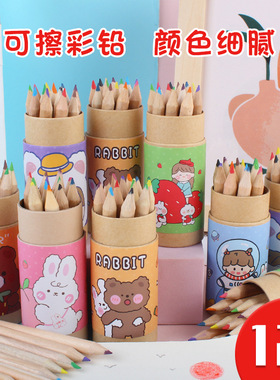 12色桶装彩铅儿童绘画涂鸦彩铅小学生学习用品幼儿园美术培训铅笔