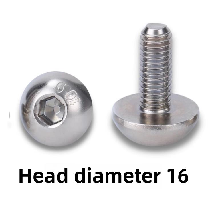 M5M6M8大头镀镍10.9级半圆头六角螺钉大平头螺钉大丸头钣金数控