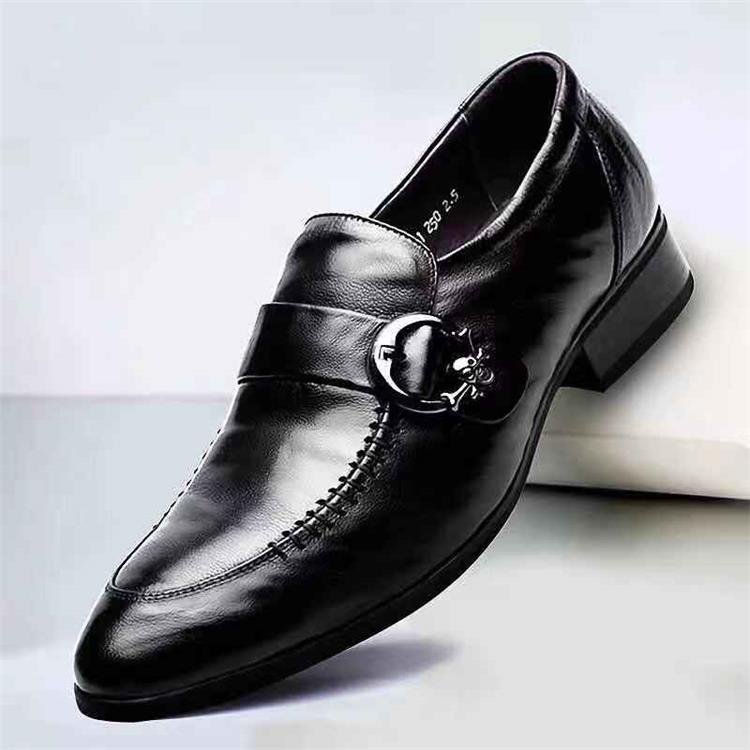 正品款士透气真皮羊男皮皮鞋商新务英伦男鞋休闲男士脚皮鞋男一蹬