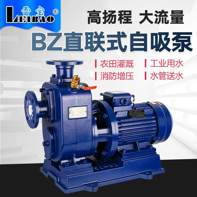 雷宝BZ型联体自吸泵灌溉农用卧式离心泵喷淋直连式自吸清水泵380V