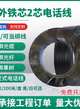 室外老式电话线2芯两芯绑线绑光缆绑光纤镀锌铁芯扎线100米200米