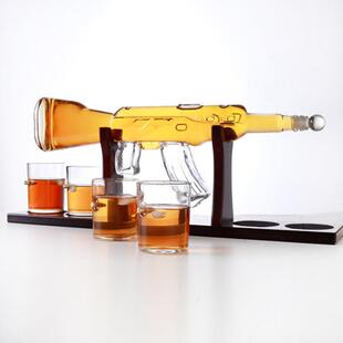 璃创意家高硼玻酒瓶PXU造型醒酒器用摆件盛酒瓶硅加厚玻璃泡酒瓶