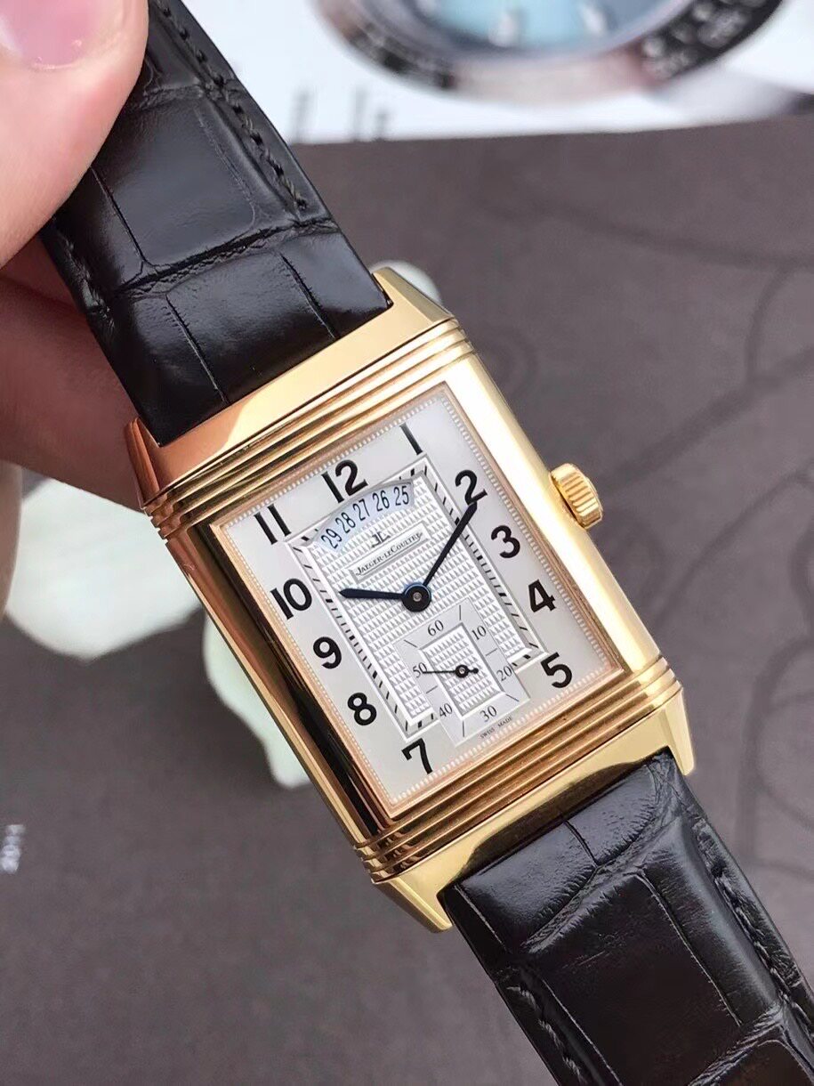 盒证98新30*48mm积家翻转日历18k玫瑰金Q3742421手动机械男表正品