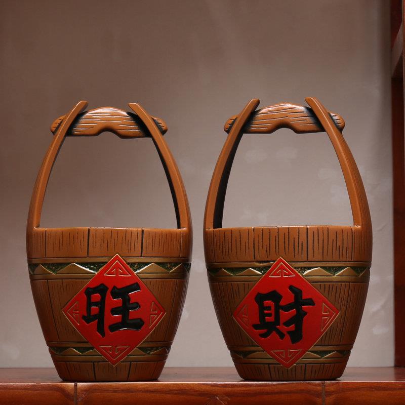 中国陶瓷入口大厅旺桶入口大门鞋柜钥匙储物摆件小装饰工艺品