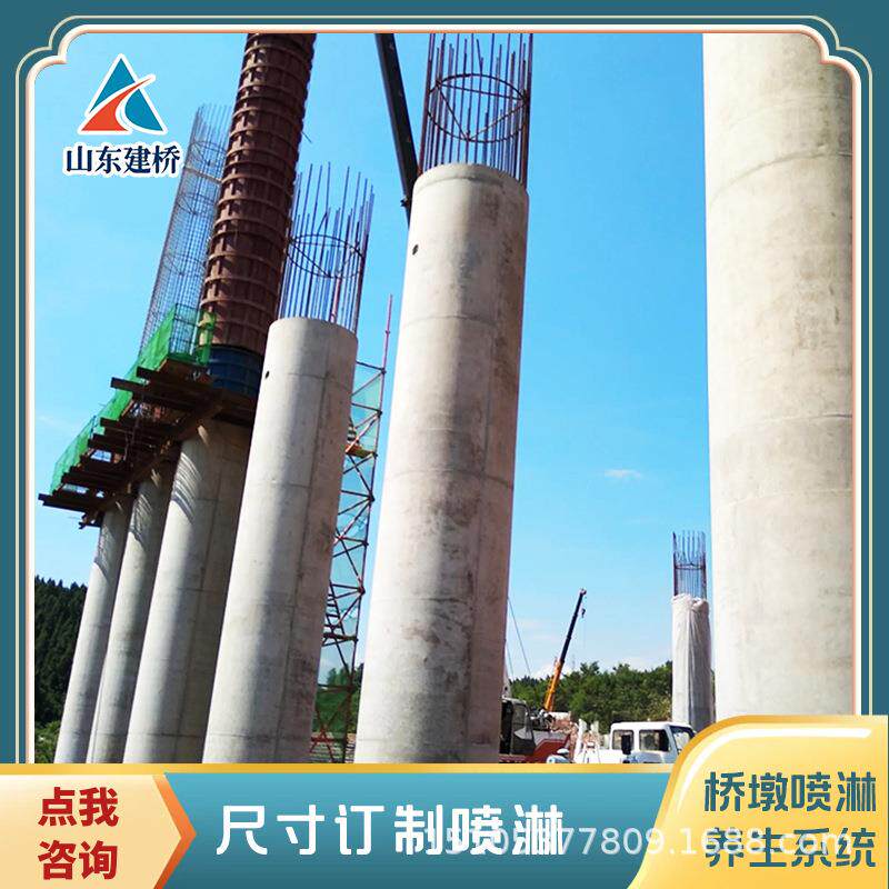 全自动桥墩喷淋养护 可升降墩柱喷洒控制系统 墩身养护喷淋系统