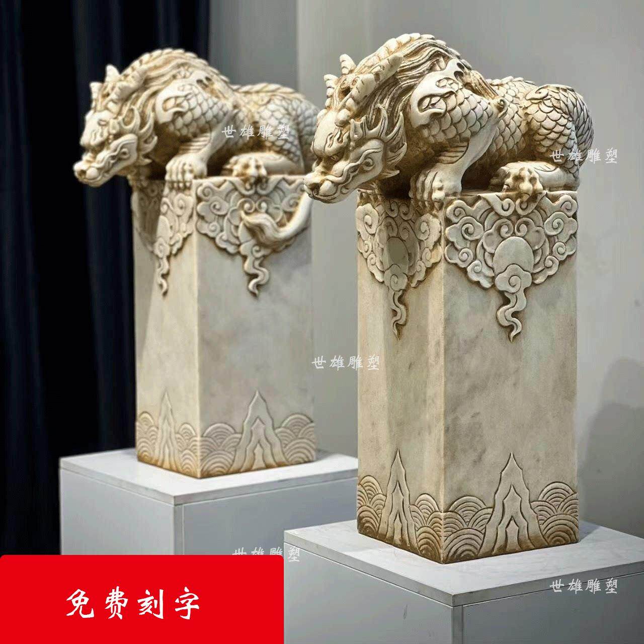 石雕青石拴马桩吸水兽狮子貔貅喷水兽镇水兽庭院玄关空间石雕摆件