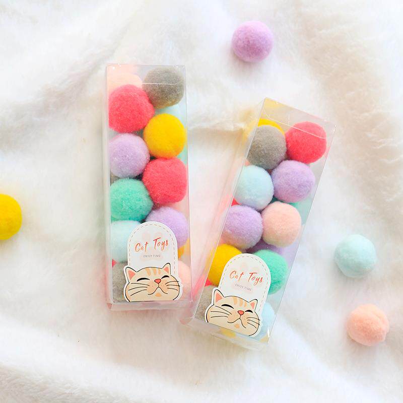 宠物店礼品装静音逗猫玩具捉迷藏弹力毛绒球幼猫磨牙洁齿玩具自嗨
